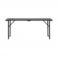 BLACK WOOD TOP DINING TABLE 